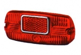 ART.RP308-C/GH  Corpo luminoso rosso, con catadiottro con ghieretta in alluminio per i fanali posteriori PER  LAMBRETTA 125-150/Li 2a seriE - LAMBRETTA 175/TV 2a serie
