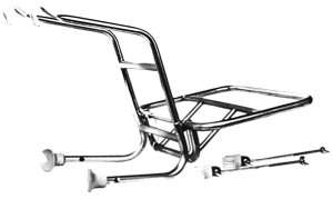 ART.33-A Portapacchi anteriore gambe corte Front luggage carrier short legs Universale Vespa - Lambretta-NERO o CROMATO