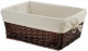 CE 97 M Cassettina Piccola in vimini marrone con fodera (cm. 41x31xh19)