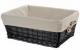 CE 97 NE Cassettina Piccola in vimini nera con fodera (cm. 41x31xh19)
