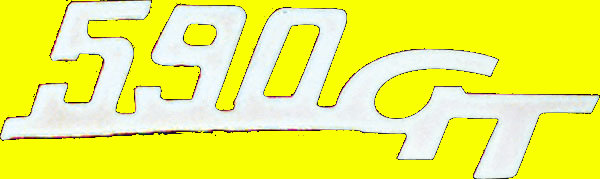 ART.G115 Scritta cromata “590 GT” per cofano motore Fiat 500 Giannini ART.G115 Scritta cromata “590 GT” per cofano motore Fiat 500 Giannini