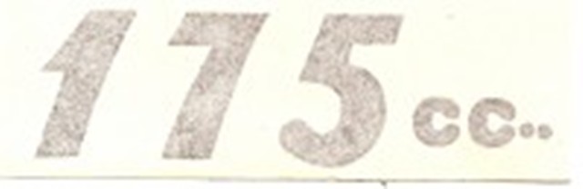CC175 ADESIVO CILINDRATA 175cc per Benelli Motobi ecc. CC175 ADESIVO CILINDRATA 175cc per Benelli Motobi ecc.