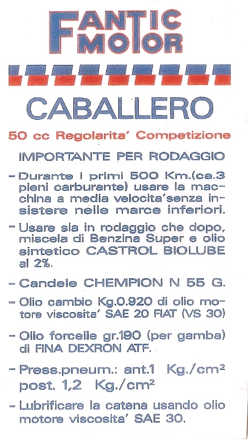 FA16 ADESIV0 FANTIC CABALLERO'IMPORTANTE PER RODAGGIO'' FA16 ADESIV0 FANTIC CABALLERO'IMPORTANTE PER RODAGGIO''