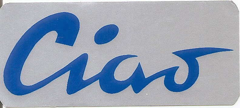 PG02 ADESIVO ''CIAO'' in blu- mm.65X28