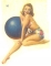 19 Adesivo '' PIN UP '' originale ad acqua CON PALLONE