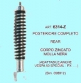 ART.6314-Z AMMORTIZZATORE POSTERIORE COMPLETO CORPO ZINCATO MOLLA NERA VESPA 50 N-R-(V5A1) DAL '63 AL '83