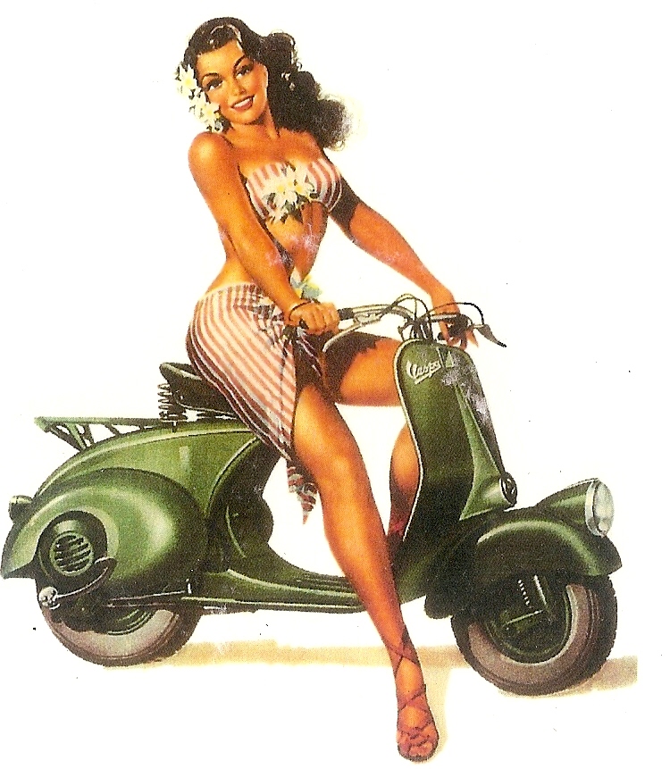 PG14 ADESIVO VESPA  ''PIN UP ''ad acqua