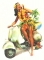 PG18 ADESIVO VESPA  ''PIN UP ''ad acqua