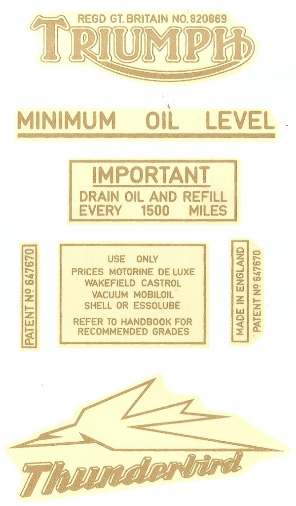 TR09BIS ADESIVO TRIUMPH MINIMUM OIL LEVEL THUNDERBIRD KIT TR09BIS ADESIVO TRIUMPH MINIMUM OIL LEVEL THUNDERBIRD KIT