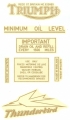 TR09BIS ADESIVO TRIUMPH MINIMUM OIL LEVEL THUNDERBIRD KIT