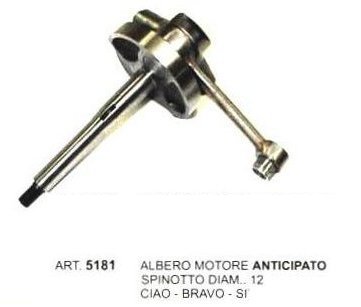 ART.5181 ALBERO MOTORE ANTICIPATO SPINOTTO diam.12 mm. SI' -CIAO-BRAVO ART.5181 ALBERO MOTORE ANTICIPATO SPINOTTO diam.12 mm. SI' -CIAO-BRAVO
