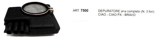 ART.7500 DEPURATORE ARIA COMPLETO (N°3 FORI) CIAO-CIAO PX -BRAVO ART.7500 DEPURATORE ARIA COMPLETO (N°3 FORI) CIAO-CIAO PX -BRAVO