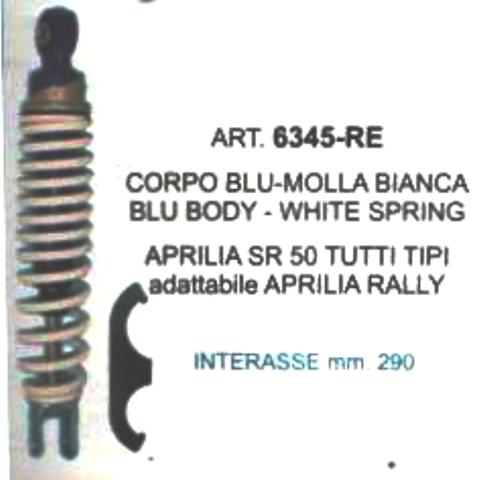 ART.6345-RE AMMORTIZZATORE POSTERIORE REGISTRABILE CORPO BLU MOLLA BIANCA -APRILIA SR 50 TUTTI I TIPI- ADATTABILE APRILIA RALLY ART.6345-RE AMMORTIZZATORE POSTERIORE REGISTRABILE CORPO BLU MOLLA BIANCA -APRILIA SR 50 TUTTI I TIPI- ADATTABILE APRILIA RALLY