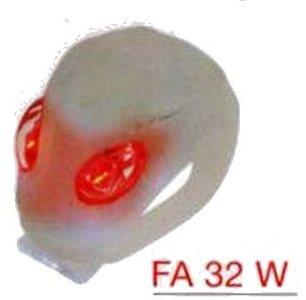 ART.FA 32 W Fanalino in silicone UFO bianco posteriore con 2 Super Led rosso (batt.incl.) ART.FA 32 W Fanalino in silicone UFO bianco posteriore con 2 Super Led rosso (batt.incl.)