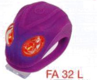 ART.FA 32 L Fanalino in silicone UFO lilla posteriore con 2 Super Led rosso (batt.incl.) ART.FA 32 L Fanalino in silicone UFO lilla posteriore con 2 Super Led rosso (batt.incl.)