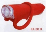 ART.FA 30 R Fanale in silicone rosso ALIEN  anteriore con 1 super led bianco(batt.incl.)