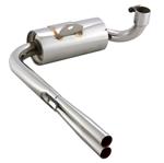 Art. 24202850 Marmitta racing "Vintage" Replica per Vespa 125 VNA-TS /150 VBA-Sprint/PX80-150/PE /Lusso acciaio inossidabile, adatto per pneumatico largo, terminale di scarico doppio, non è possibile utilizzare la ruota di scorta Art. 24202850 Marmitta racing "Vintage" Replica per Vespa 125 VNA-TS /150 VBA-Sprint/PX80-150/PE /Lusso acciaio inossidabile, adatto per pneumatico largo, terminale di scarico doppio, non è possibile utilizzare la ruota di scorta