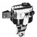Deviatore ovale, ciclomotori in genere, coperchio in ottone cromato, basetta in plastica nera, fascetta fissaggio in lamiera zincata ø 22. Con pulsanti massa e clacson, 2 scatti – 3 posizioni.