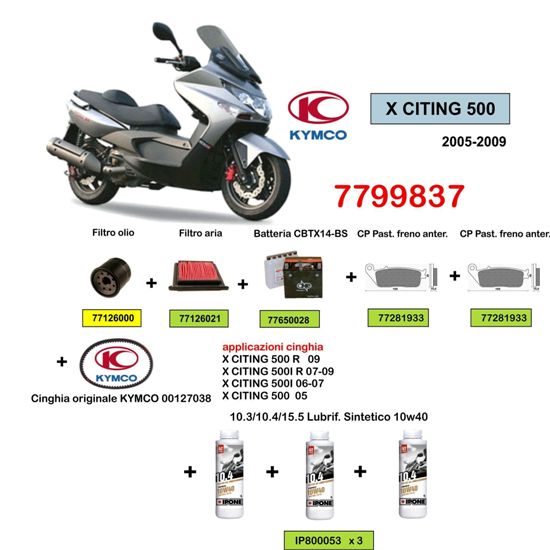 KIT TAGLIANDO KYMCO XCITING 500 OLIO IPONE KIT TAGLIANDO KYMCO XCITING 500 OLIO IPONE