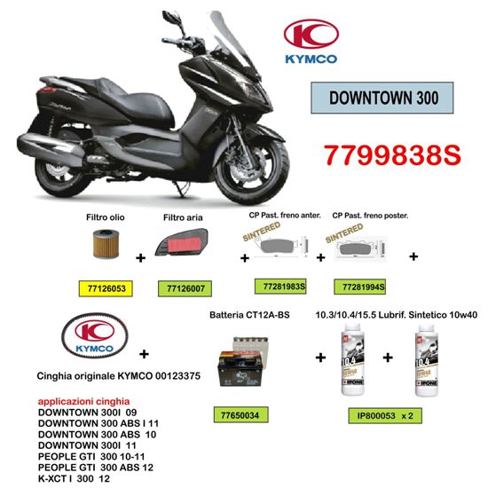 KIT TAGLIANDO KYMCO DOWNTOWN 300 sintered OLIO IPONE KIT TAGLIANDO KYMCO DOWNTOWN 300 sintered OLIO IPONE